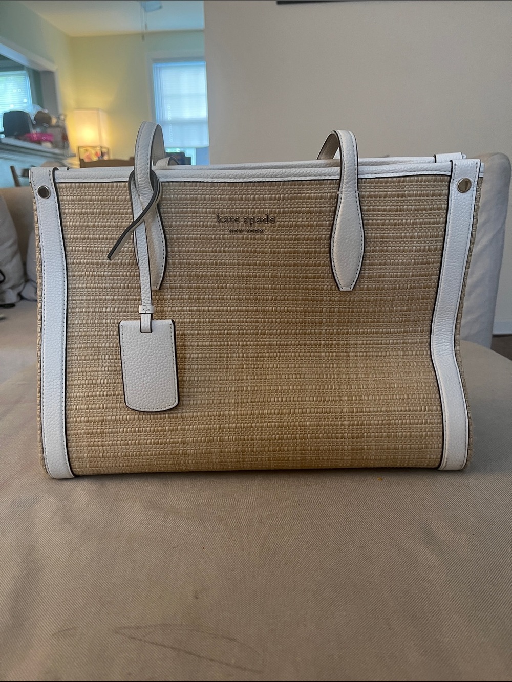 Kate Spade Market Straw Medium Tote Bag - Picture 7 of 8